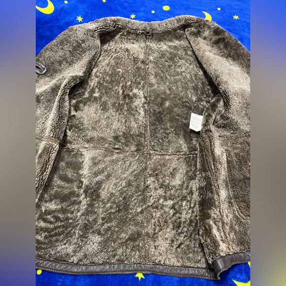 Utex Design leather/shearling  Coat in dark Brown Sz.L - Picture 4 of 8